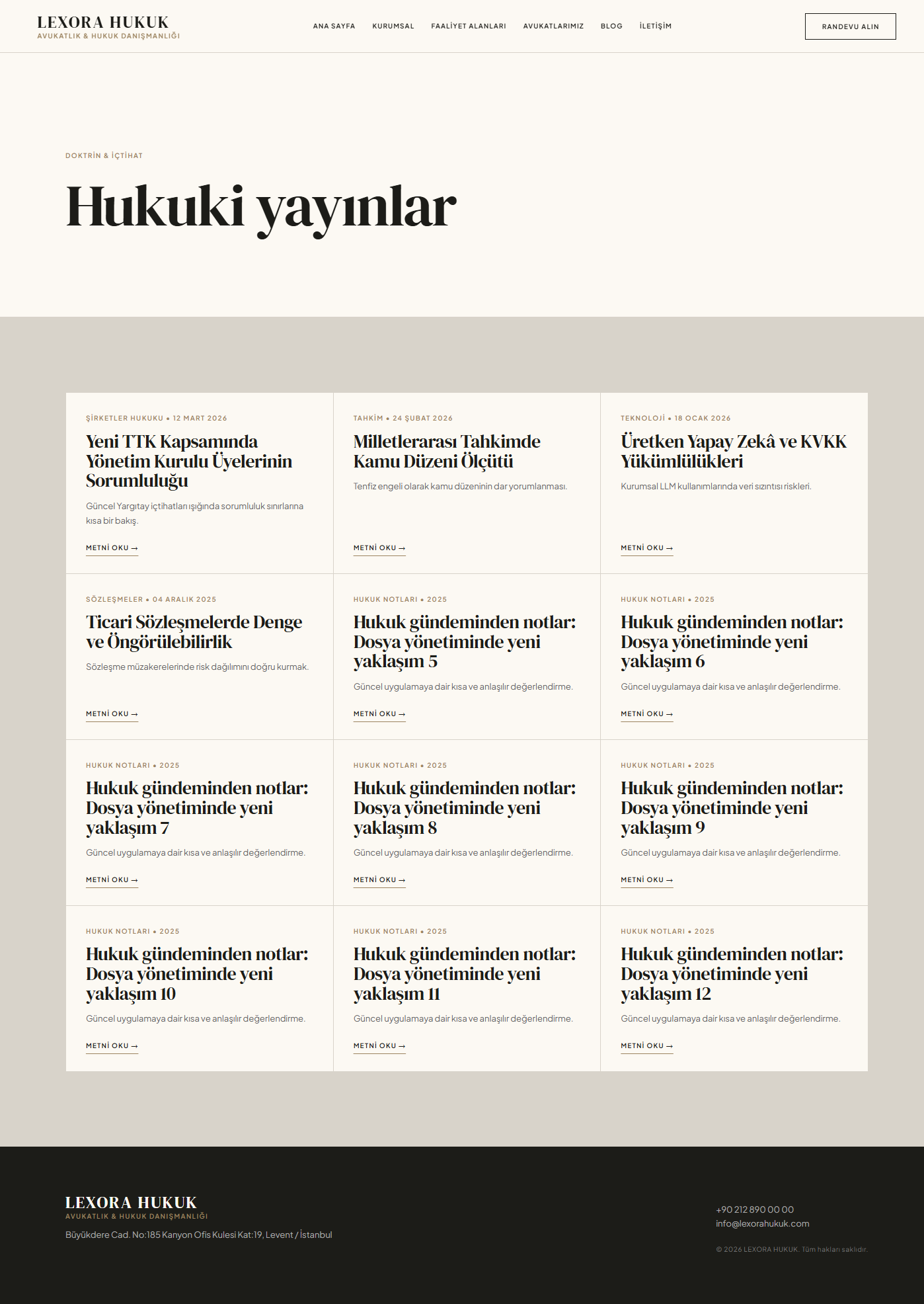Lexora - Hukuk ve Danışmanlık Bürosu Web Çözümü detay