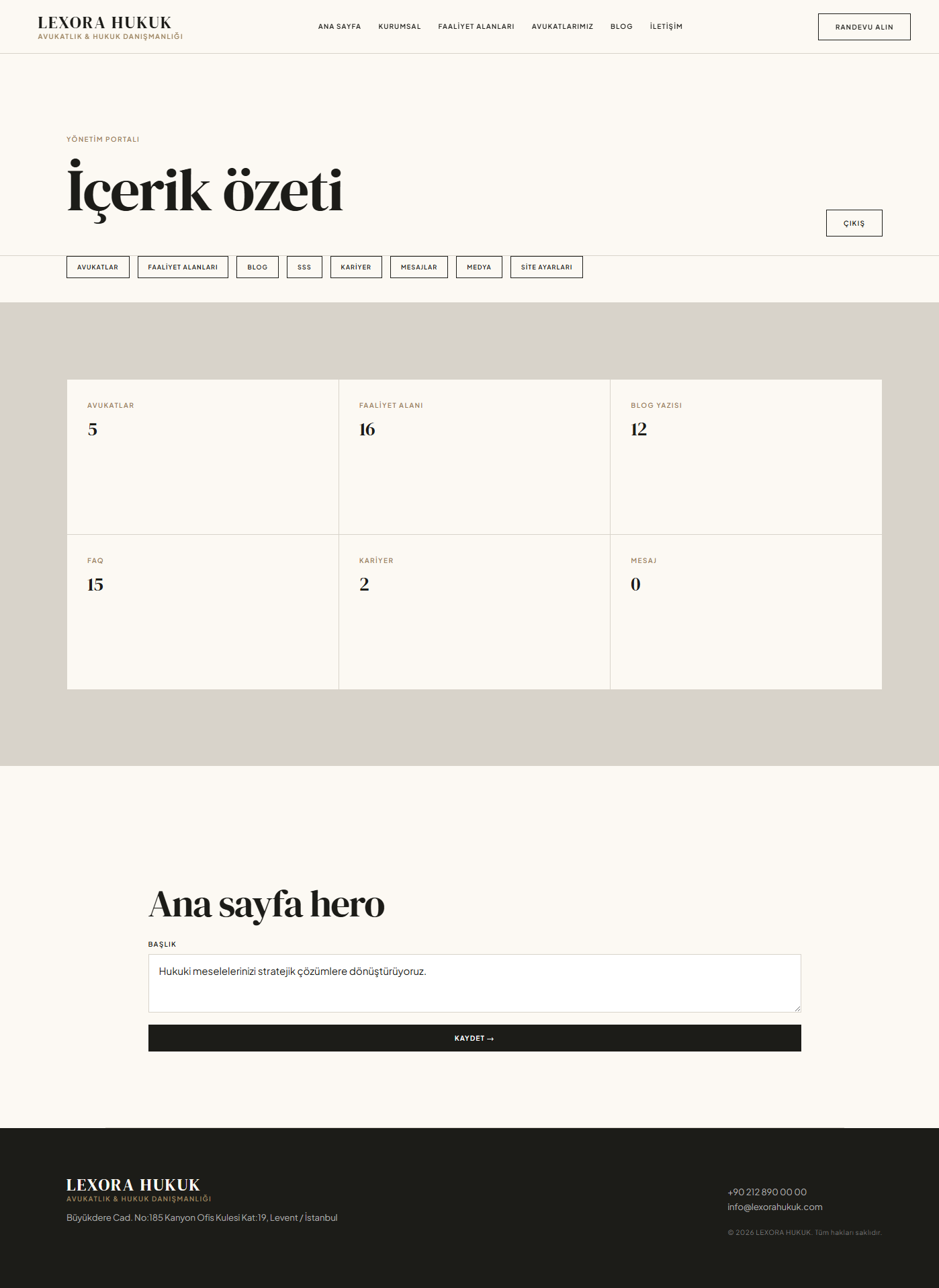 Lexora - Hukuk ve Danışmanlık Bürosu Web Çözümü detay